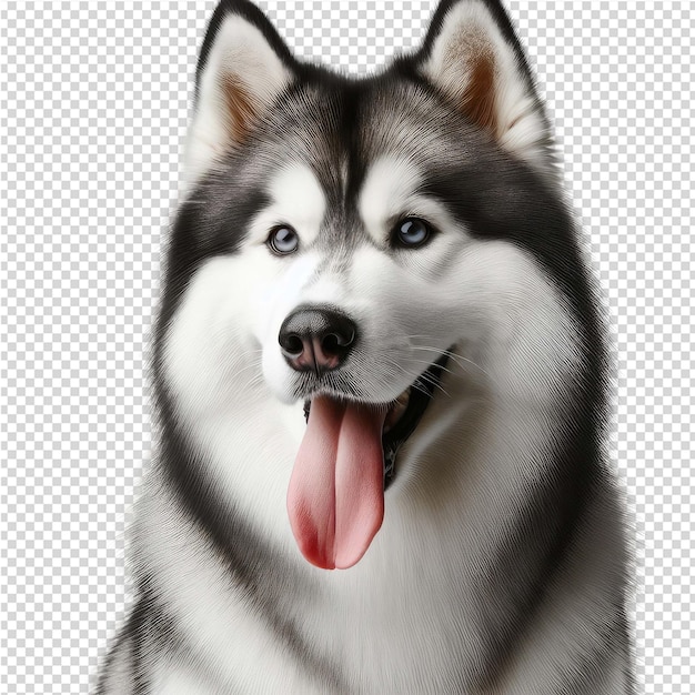 PSD een hond met een wit gezicht en zijn tong eruit