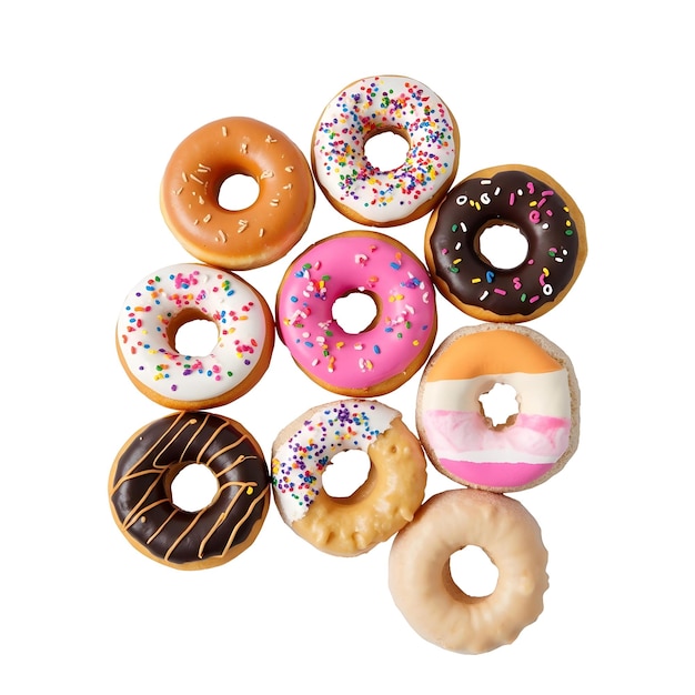 een hoop donuts met een kaars bovenop