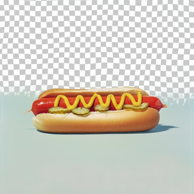 PSD een hotdog met mosterd en ketchup op een broodje