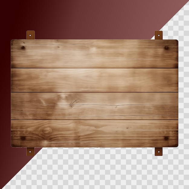 Een houten bord met een doorzichtige achtergrond.