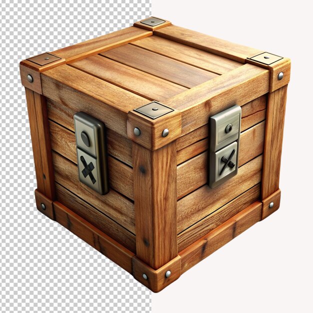 PSD een houten doos met het slot erop is van hout gemaakt