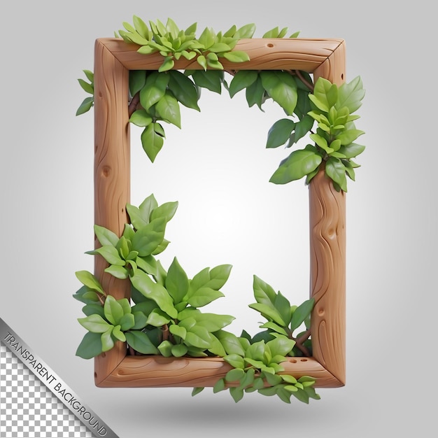 PSD een houten frame met een plant