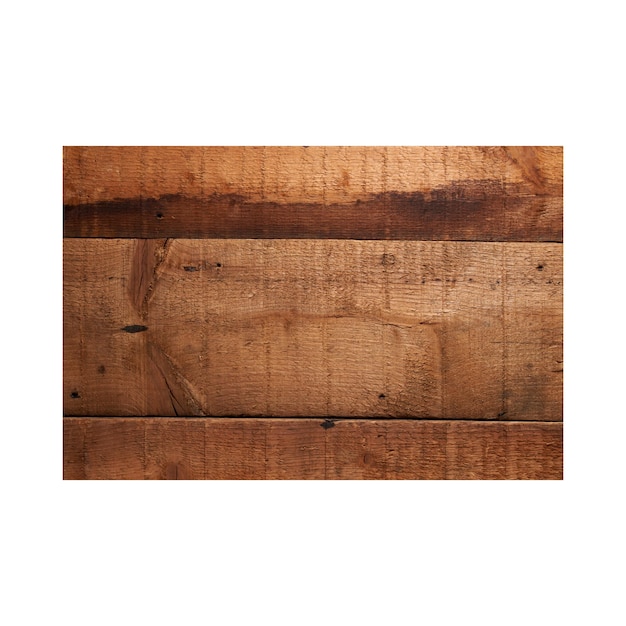 Een houten plank geïsoleerd van dichtbij