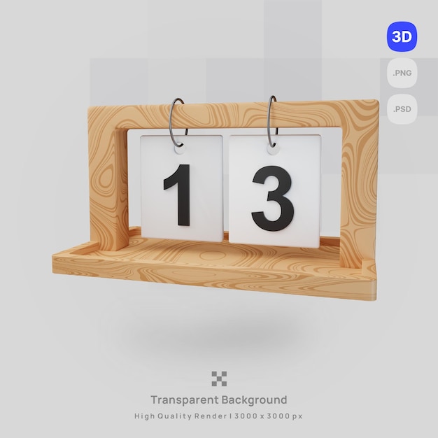 Een houten plank met een nummer 13 erop