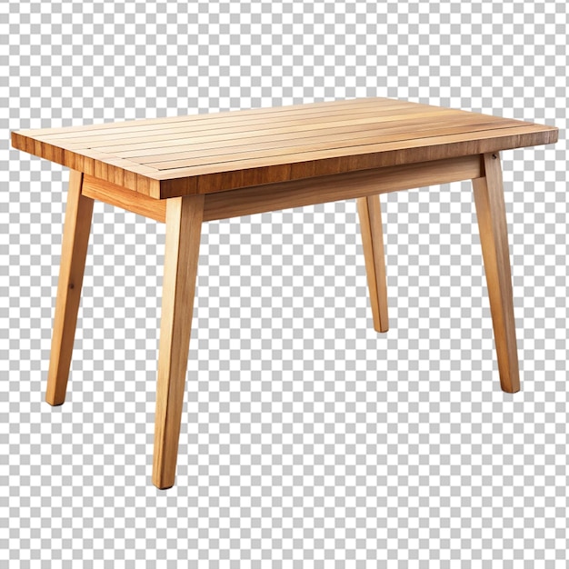 Een houten tafel met een vierkante vorm erop