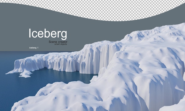 PSD een ijsberg in de winter die vanuit vele hoeken is gefotografeerd