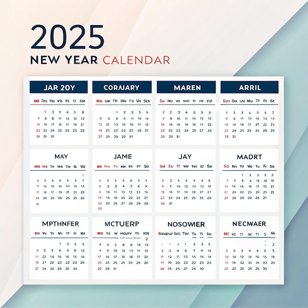 Een kalender met het nieuwe jaar erop.