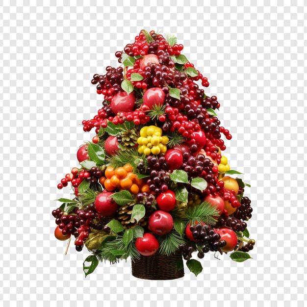 PSD een kerstboom met een ster erop geïsoleerd op een transparante achtergrond