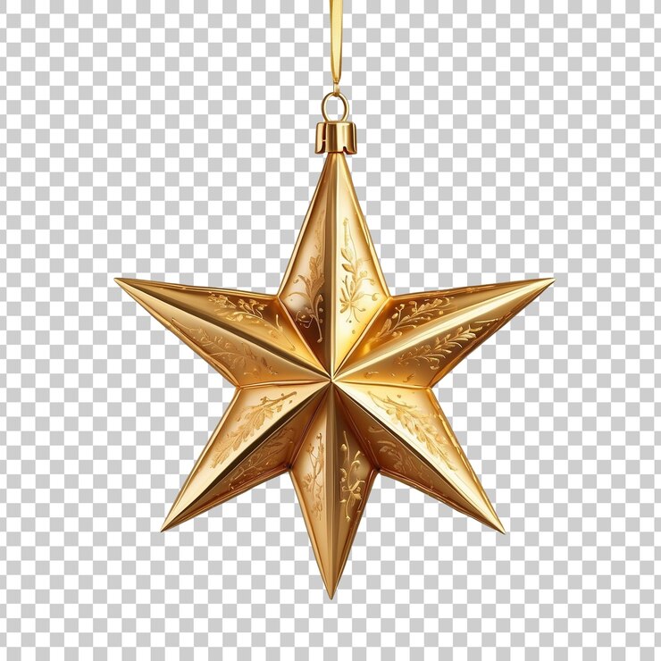 PSD een kerstversiering met een ster erop