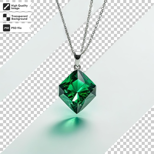 PSD een ketting met een groene diamant erop wordt getoond