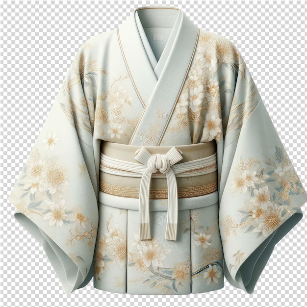 PSD een kimono met een riem erop wordt getoond