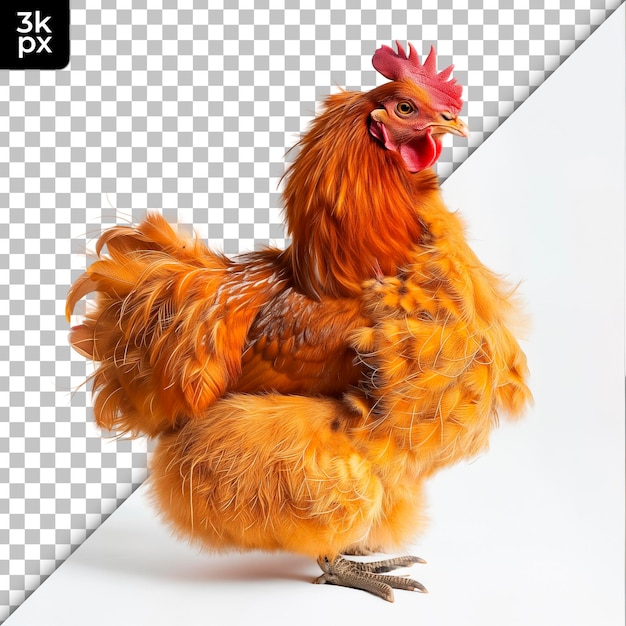 PSD een kip met een zwarte achtergrond die zegt h2x