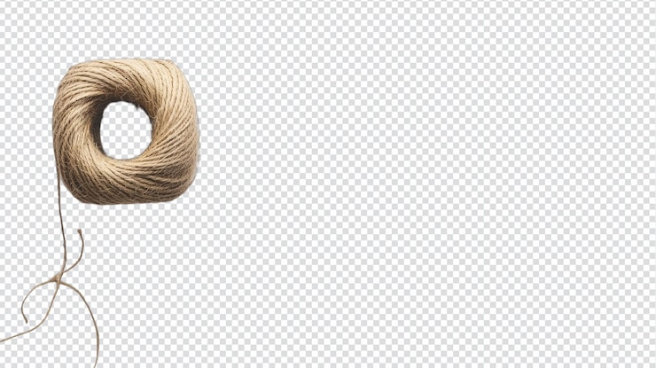 PSD een kleine rol touw met losse uiteinden is perfect voor het maken van diy-projecten en huisdecoratieverbeteringen
