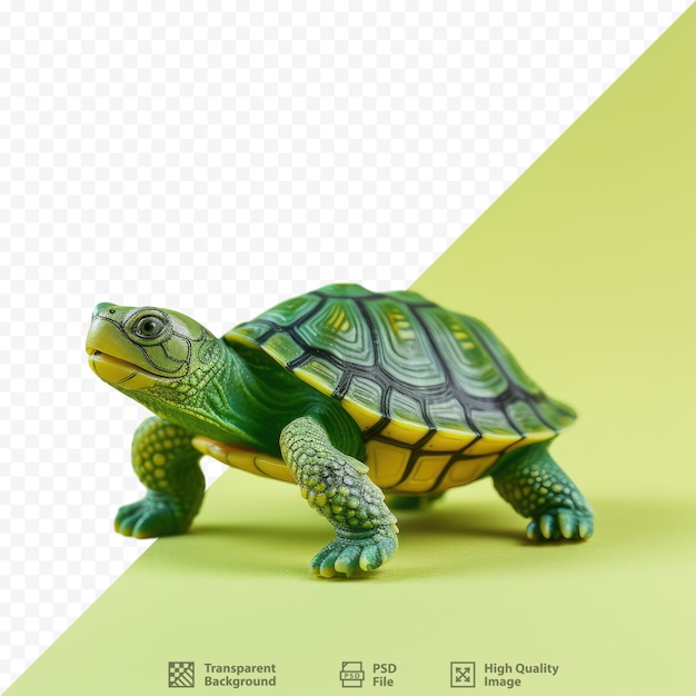 PSD een kleine schildpad gemaakt van groen plastic