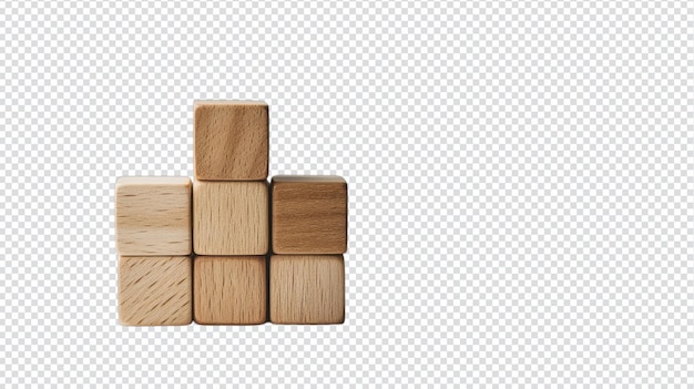 Een kleine stapel houten alfabetblokken perfect voor educatieve doeleinden speeltijd en creatieve leeractiviteiten in een kind39s omgeving
