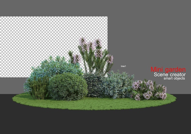Een kleine tuin met een grote verscheidenheid aan bomen