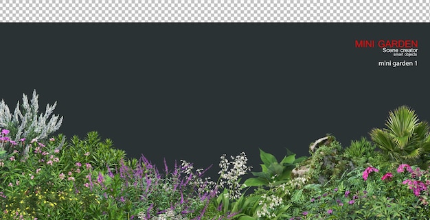 Een kleine tuin versierd met veel planten en bloemen