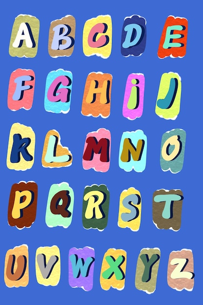 een kleurrijk alfabet met de letters van AZ losgeld brief brief typografie ontwerp