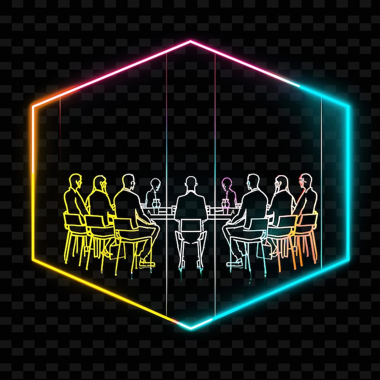 PSD een kleurrijk beeld van een groep mensen die aan een tafel zitten