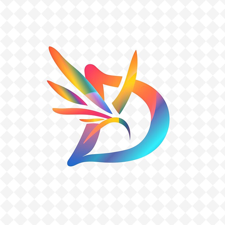 PSD een kleurrijk logo met het woord duif erop