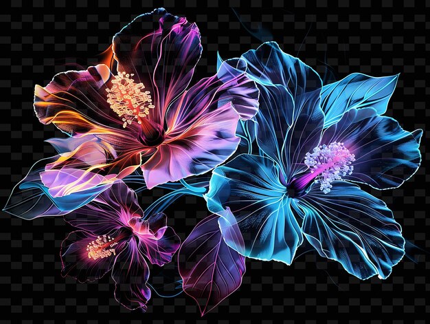 PSD een kleurrijk ontwerp van bloemen met de woorden quot hibiscus quot