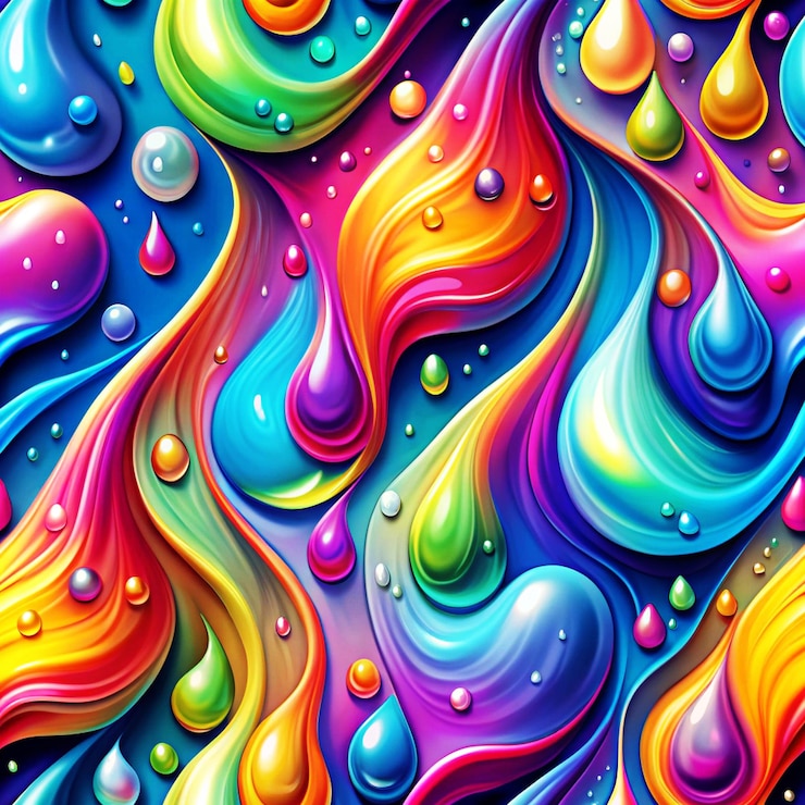 PSD een kleurrijk schilderij van de regenboog is gemaakt door de kunstenaar