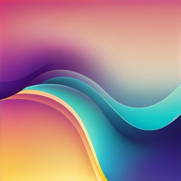 Een kleurrijke achtergrond met een verloop en een blauw golfpatroon