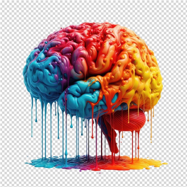 PSD een kleurrijke hersenen met de kleuren van de regenboog kleuren