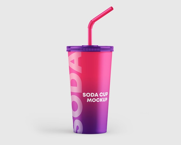 een kleurrijke plastic beker met een rietje erin