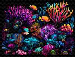PSD een kleurrijke weergave van koralen en koralen met de woorden quot coral quot