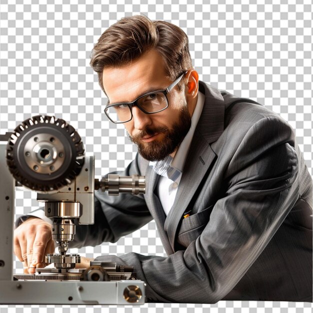 PSD een knappe man poseert in de studio.