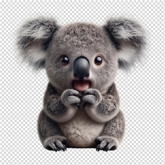 PSD een koala met een zwarte neus en een zwarte nose