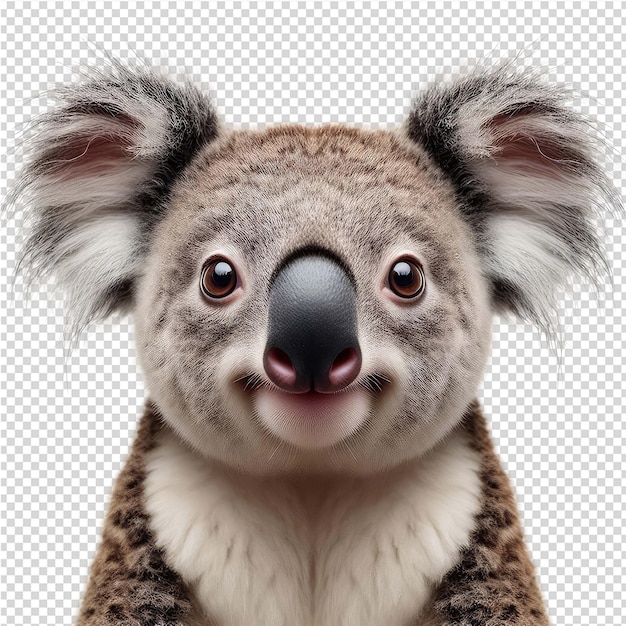 PSD een koala met een zwarte neus en een zwarte nose