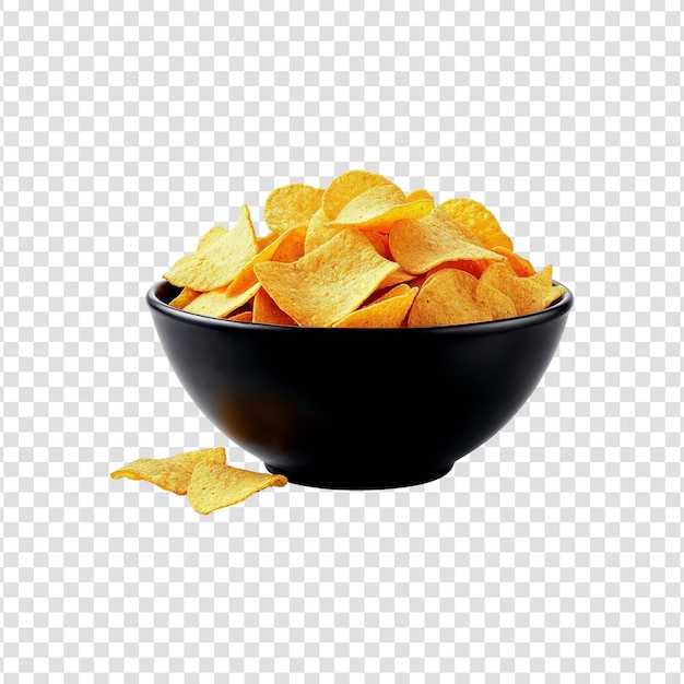 Een kom gouden tortilla chips.