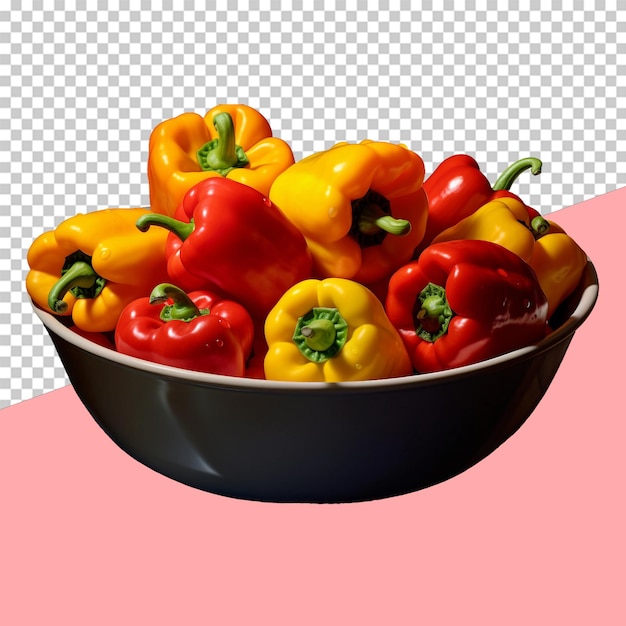 PSD een kom levendige paprika geïsoleerd object transparante achtergrond