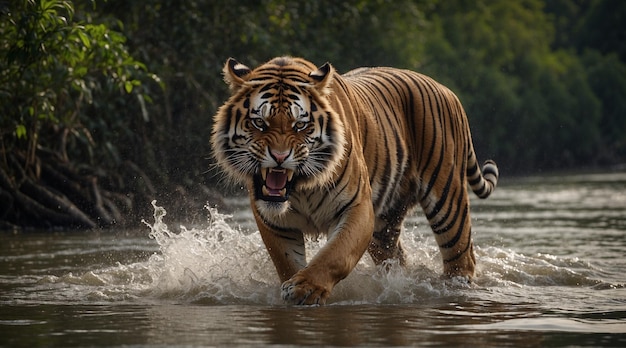 PSD een koninklijke bengaalse tijger op de prowl tijger behang wereld wild leven dag