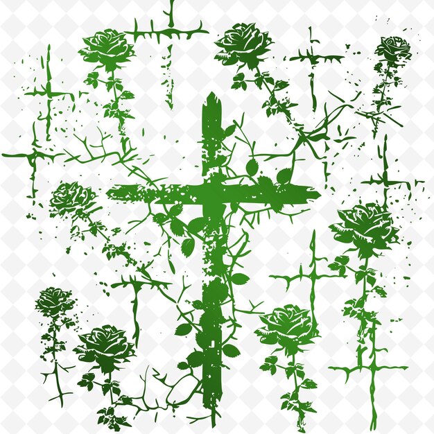 PSD een kruis met een kruis erop is in groen en wit