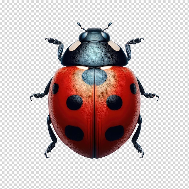 PSD een ladybug met zwarte vlekken wordt in deze foto getoond