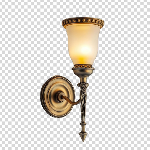 PSD een lamp met een gouden basis en een zwart-witte achtergrond