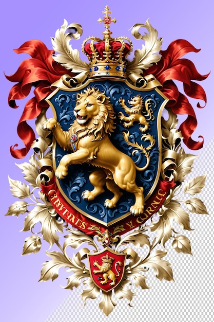 PSD een leeuw met een kroon op zijn hoofd wordt getoond