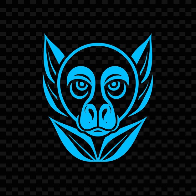 PSD een logo voor een blauwe uil met een blauw masker erop