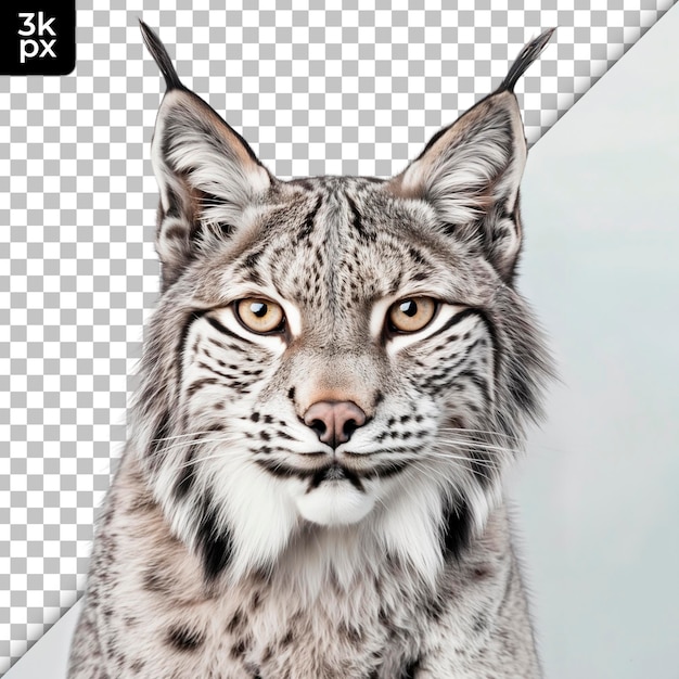 PSD een lynx foto van een lynx met een zwart-witte achtergrond