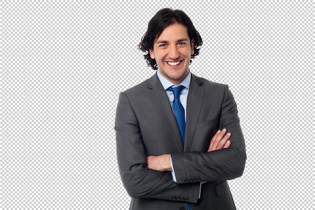 een man met een blauwe stropdas en een grijs pak met een blauw stropdas