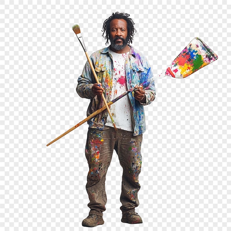 PSD een man met een vlag en een vlag.