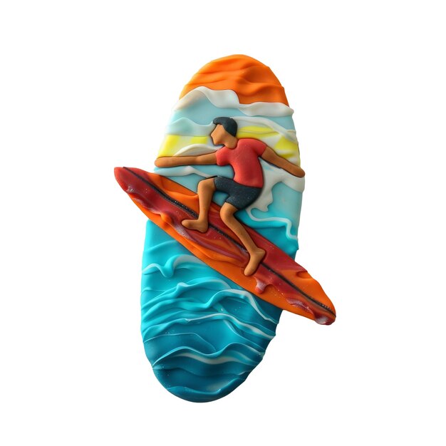 PSD een man op een surfboard met een surfboard erop