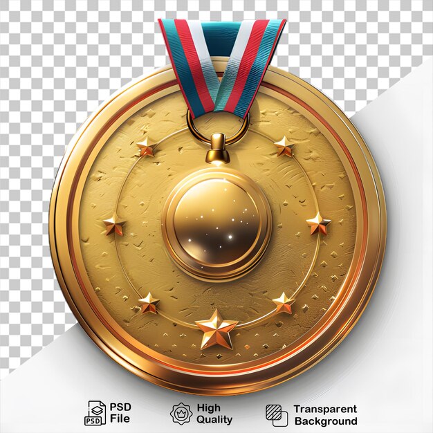 PSD een medaille met een goud op een doorzichtige achtergrond