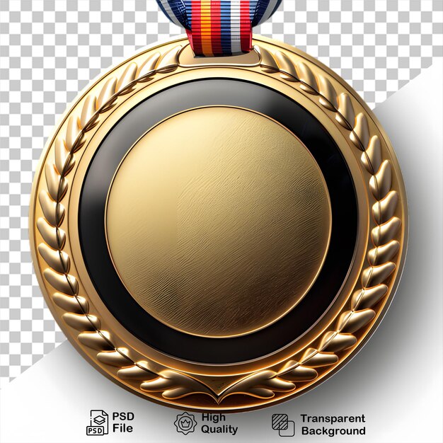 PSD een medaille met een goud op een doorzichtige achtergrond