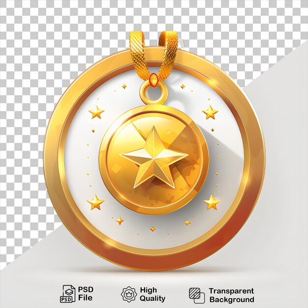 PSD een medaille met een goud op een doorzichtige achtergrond