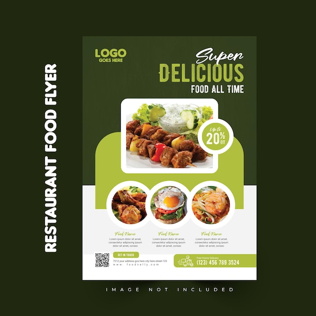 Een menu voor een restaurant genaamd Food.