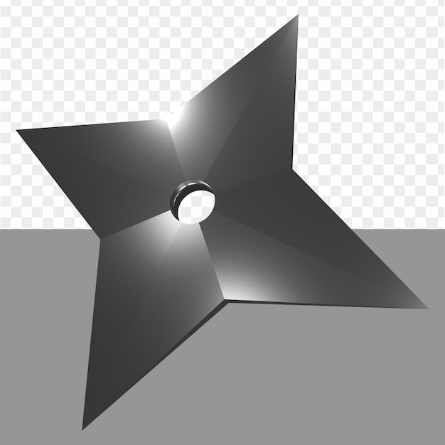 Een metalen stervormig object met een cirkel aan de bovenkant.